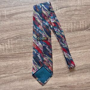 Coogi Neck Tie Mens 100% Silk Geometric Multicolor Vibrant Australia 55"